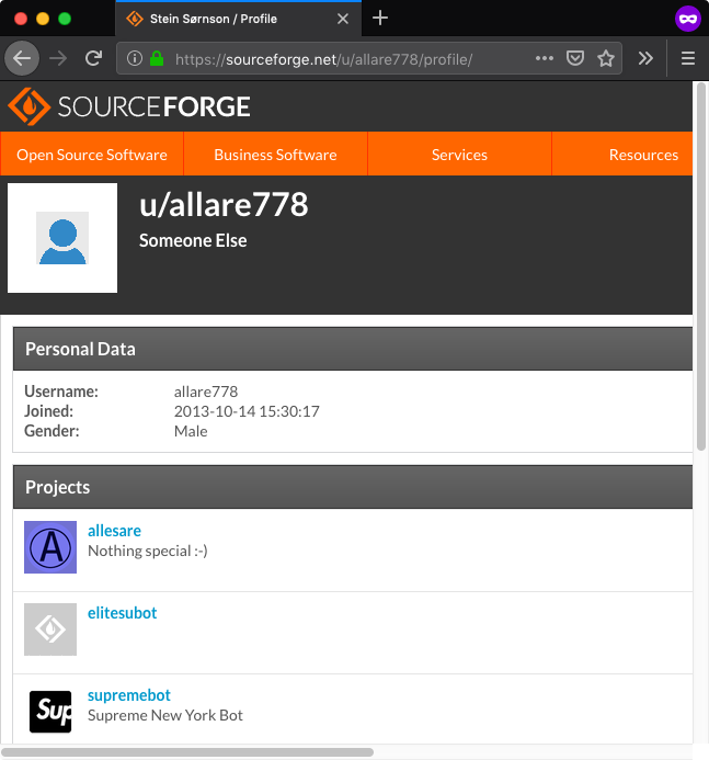 sourceforge rss builder