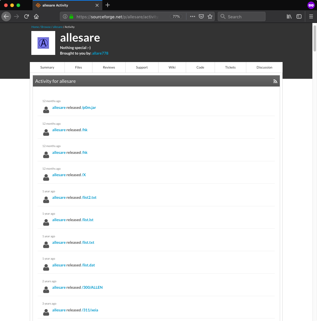 SourceForge - allesare project